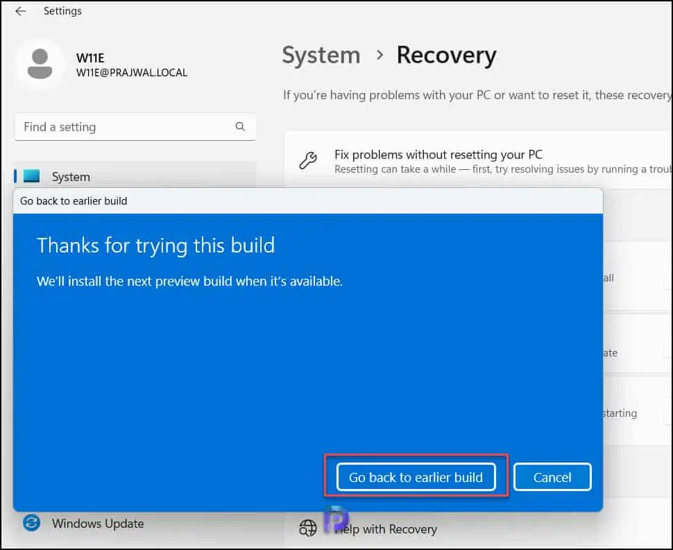 Uninstall Windows 11 22H2 Update