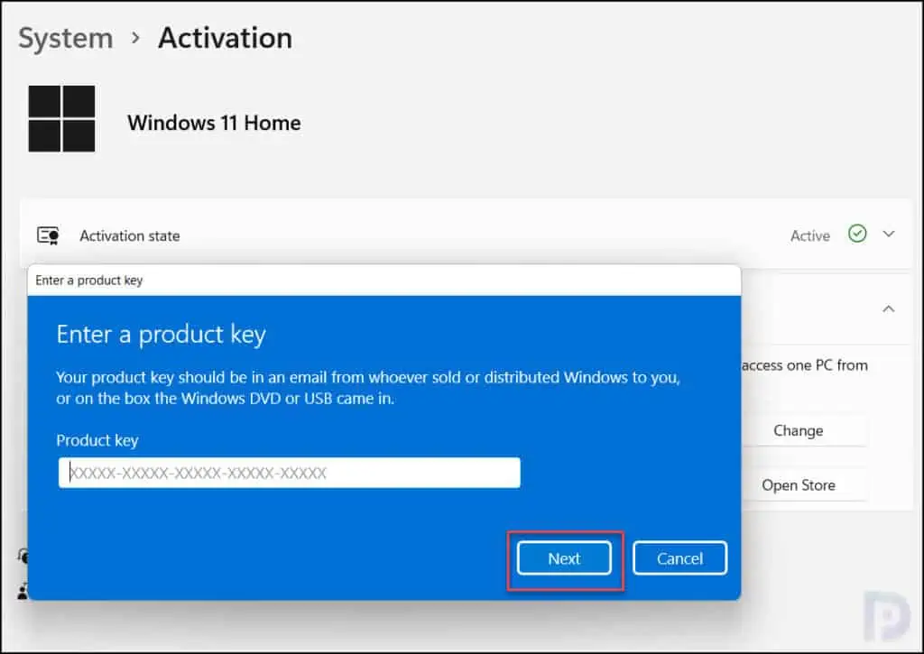 Enter Windows 11 Pro Product Key