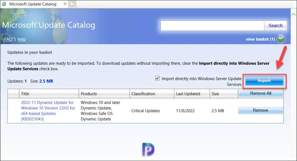 Import Updates into SCCM