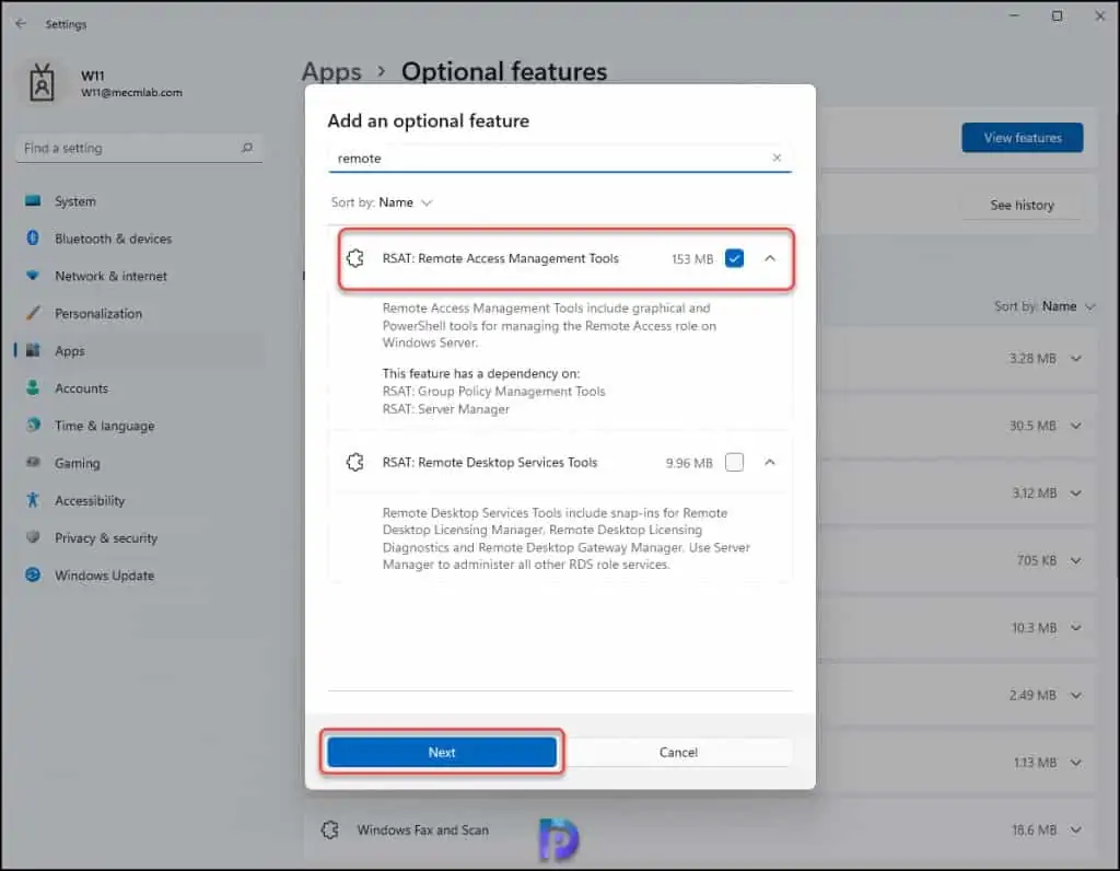 Install RSAT on Windows 11 as Features on Demand