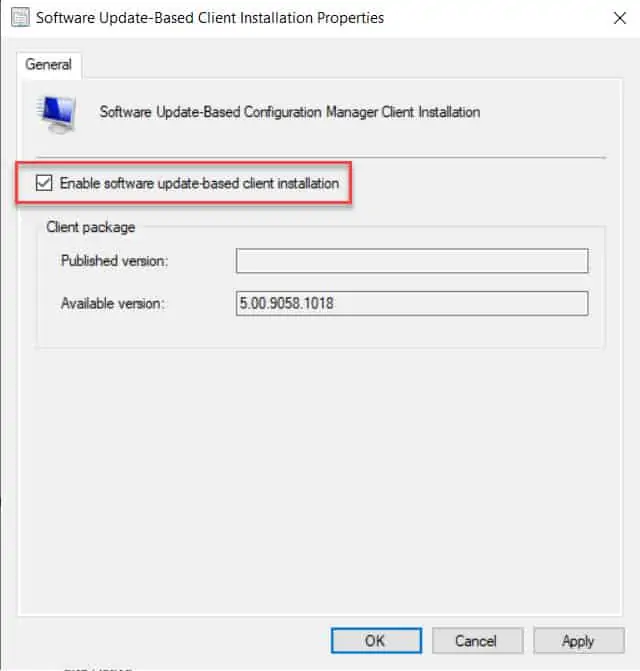 Windows 11 SCCM Client Agent Software update-based installation