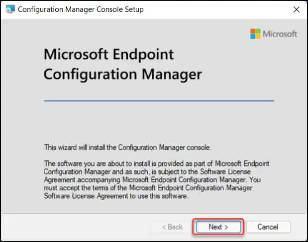 Install SCCM Console on Windows 11 Using Setup Wizard