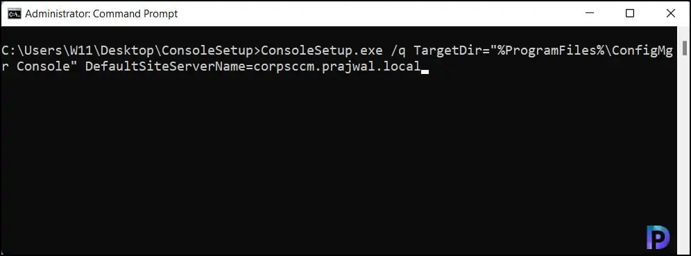 Install SCCM Console on Windows 11 using CMD