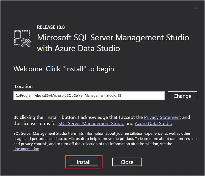 Install SQL Server 2019 SSMS