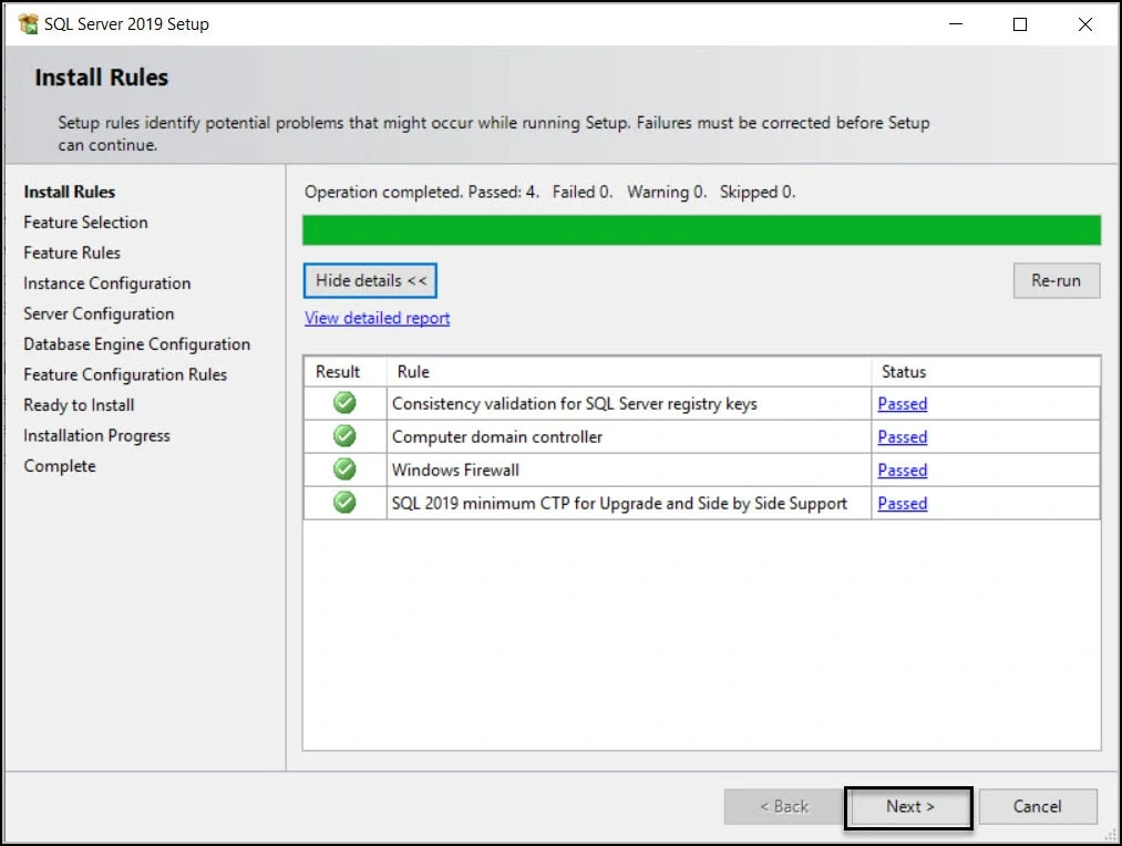 SQL Server Install Rules