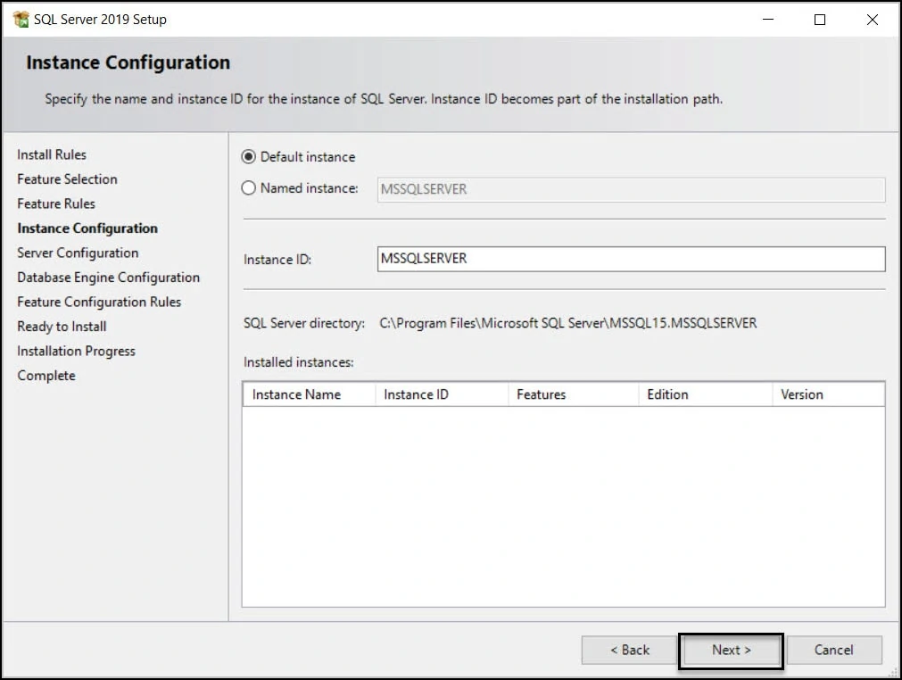 Instance Configuration