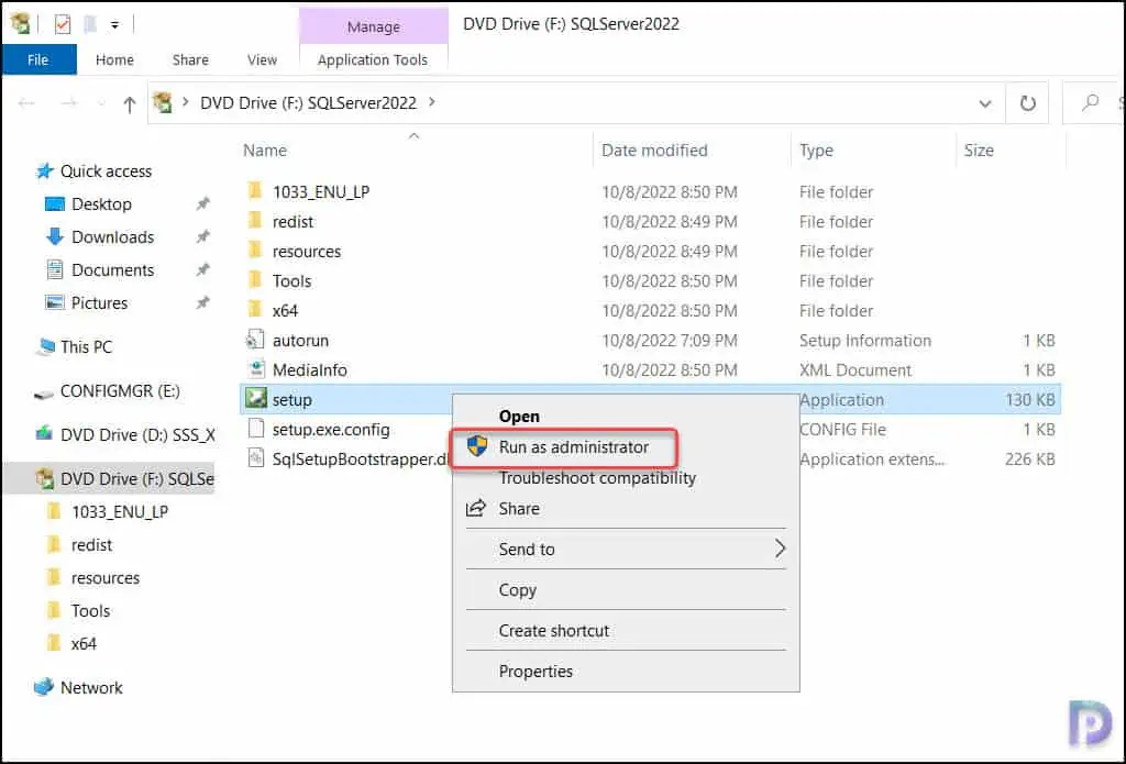 Run the SQL Setup | Install SQL Server 2022 for SCCM