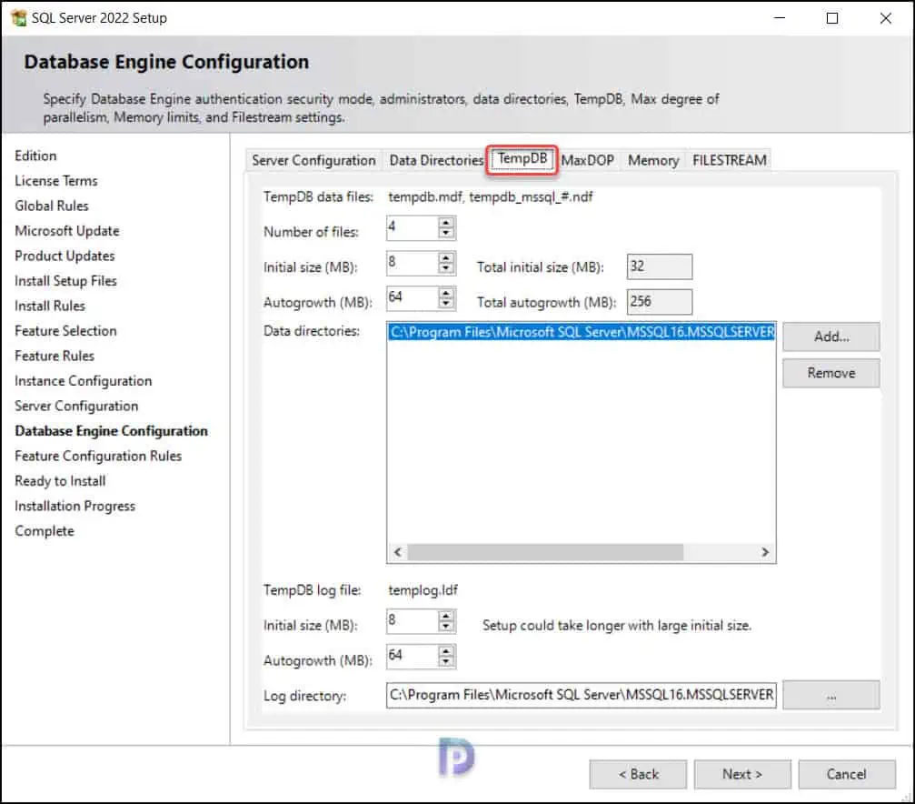 TempDB Configuration for SQL Server 2022