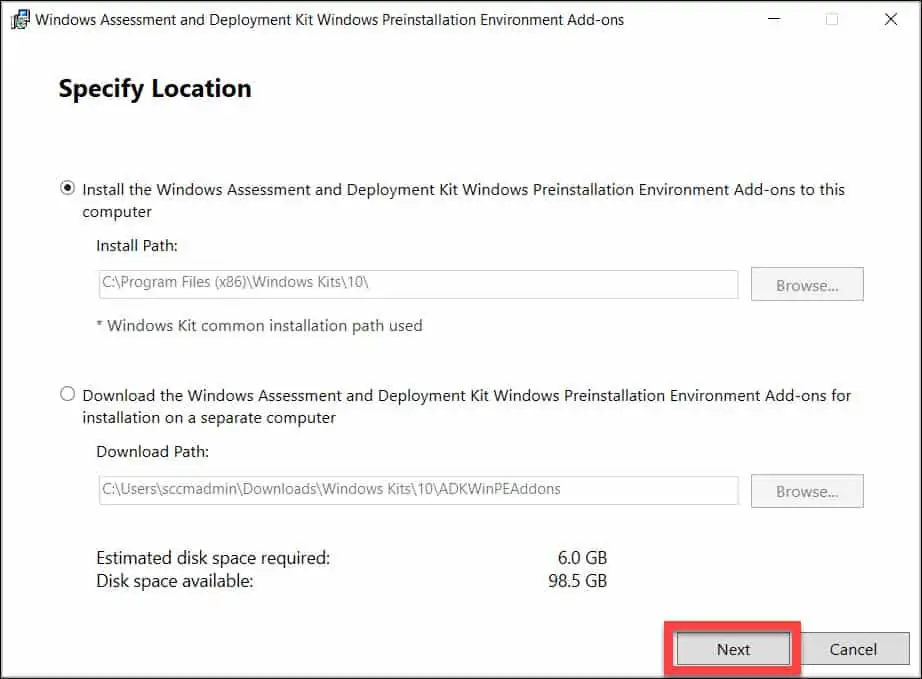 Install Windows 11 ADK WinPE addon