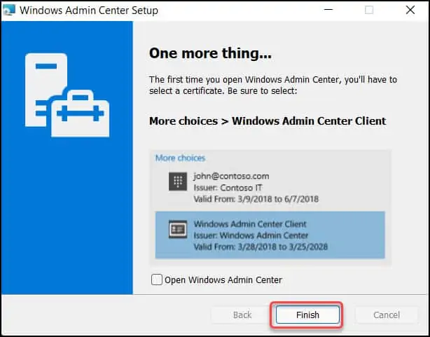 Install Windows Admin Center on Windows 11