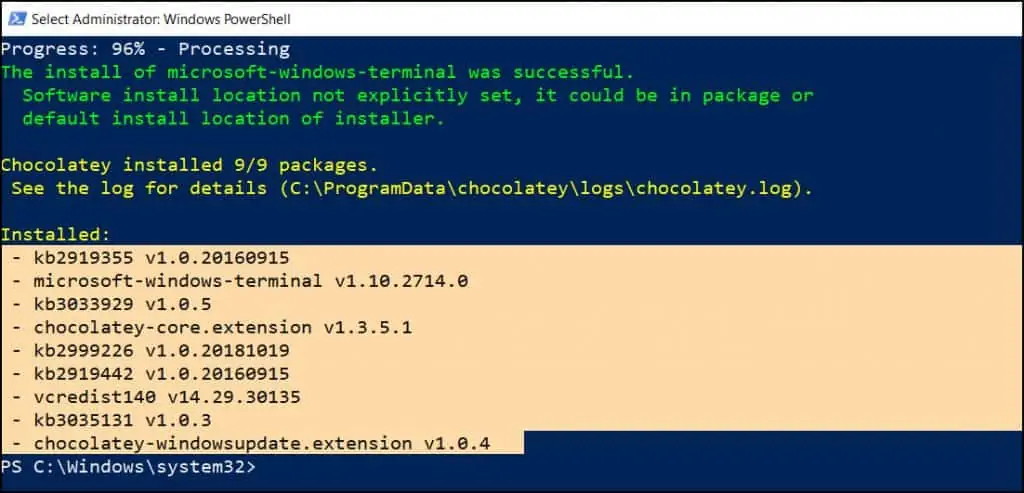 Install Windows Terminal using PowerShell