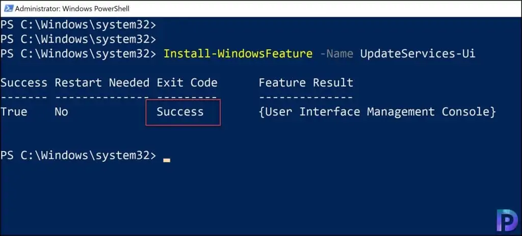 Install WSUS Console using PowerShell