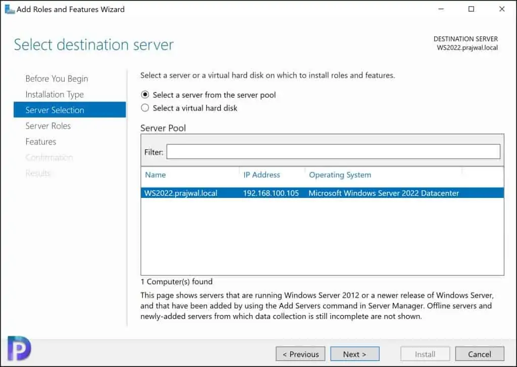 Windows Server Selection