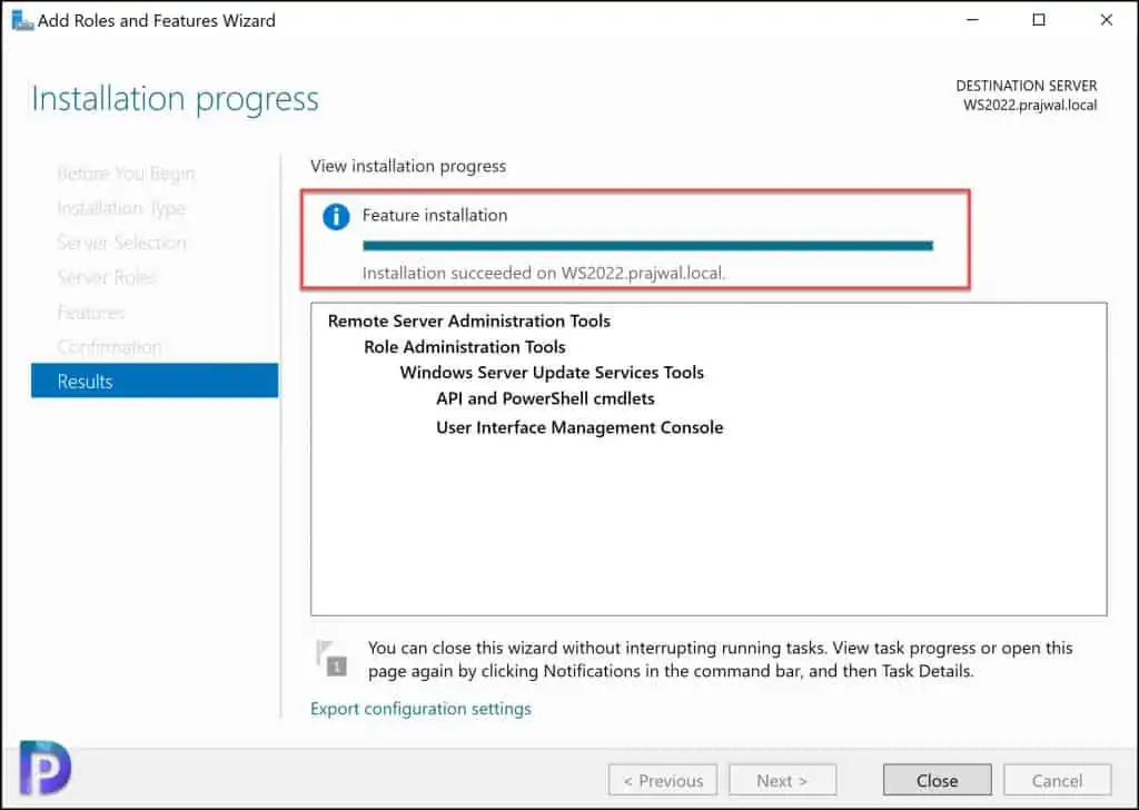 Install WSUS Console on Windows Server