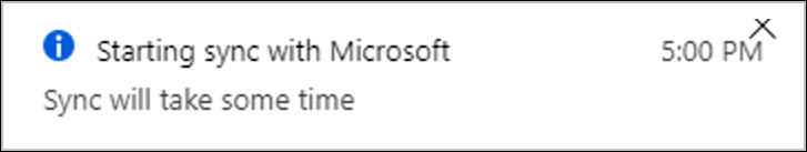 Starting Sync with Microsoft