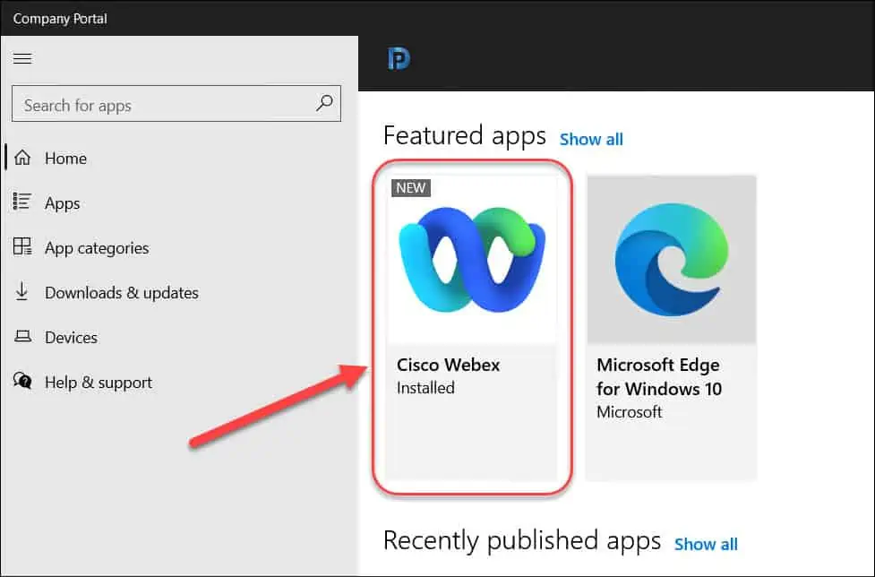 Display Featured Apps in Intune Company Portal for Users