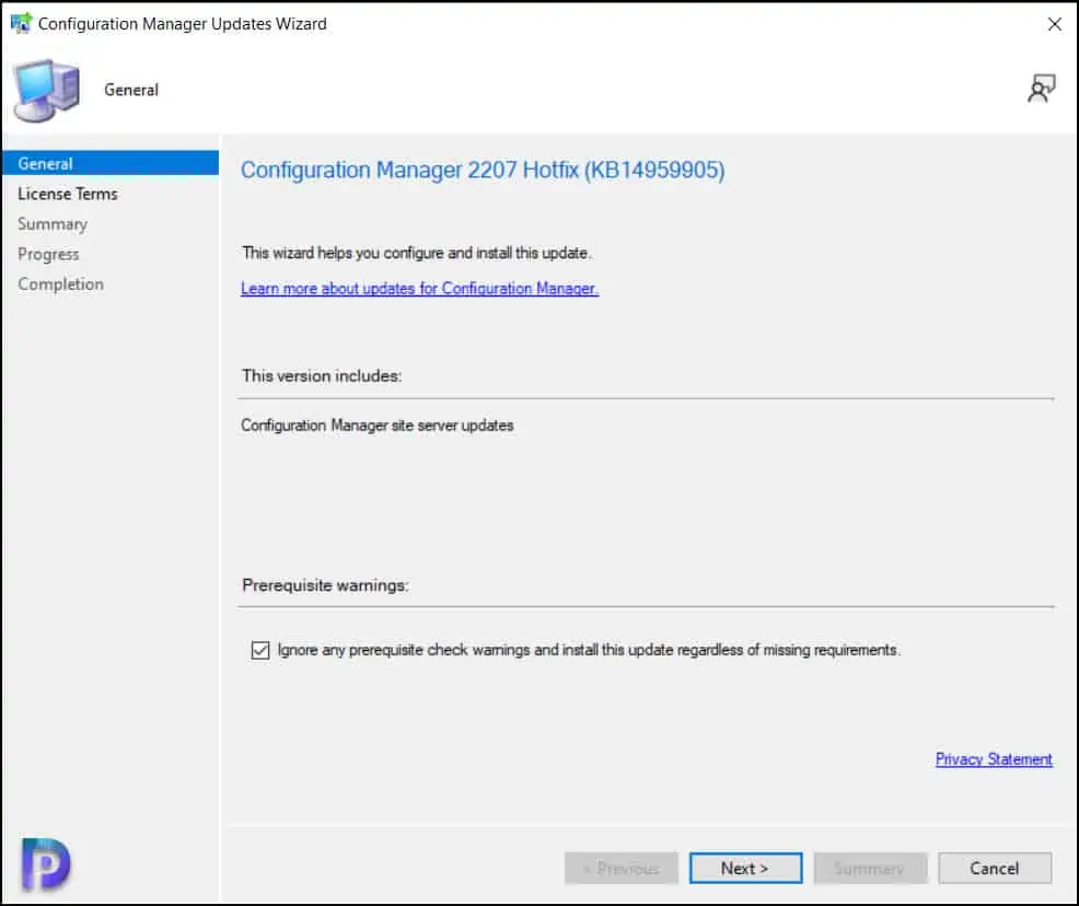 Install KB14959905 Hotfix for SCCM 2207 | Prerequisite Check Warnings