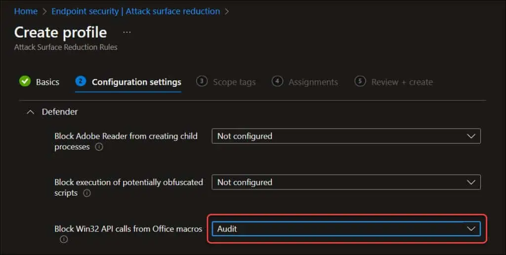 Configure ASR Rule to Audit Mode