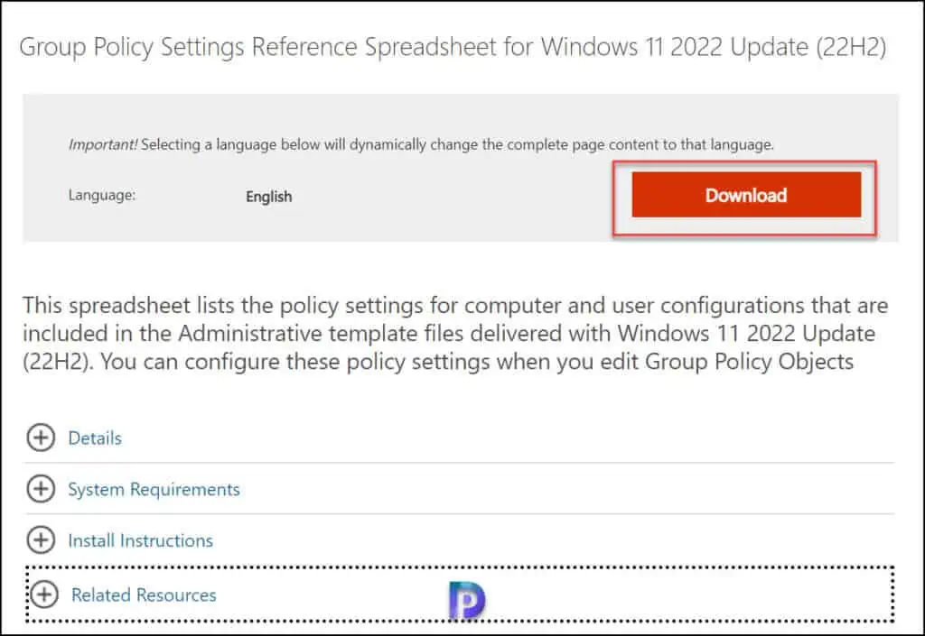 Download Windows 11 22H2 Group Policy Settings Reference Spreadsheet