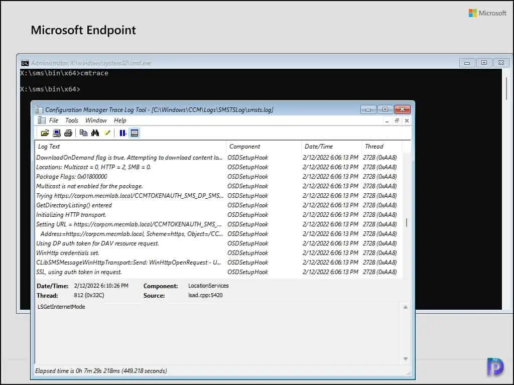 Location of SMSTS log during SCCM OSD