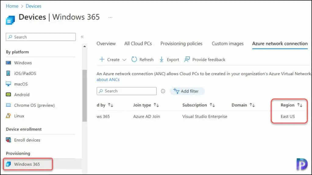 Determine the location of your Cloud PC