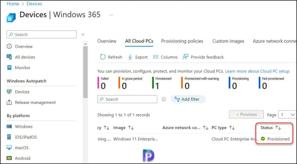 Confirm the Location Change of Cloud PCs