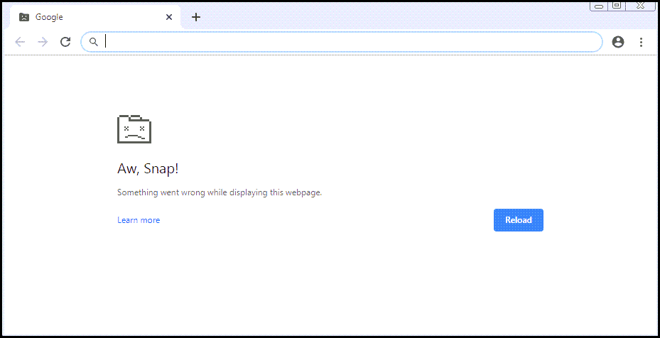 Aw Snap browser error