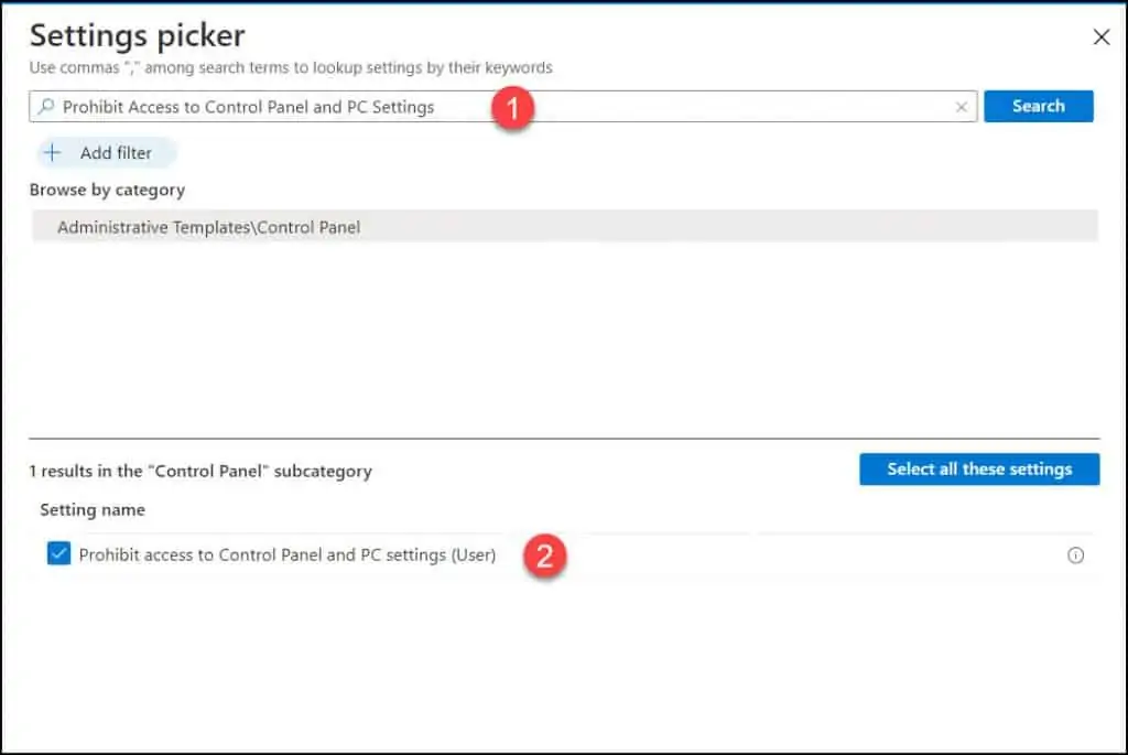 Prohibit Access to Control Panel and PC Settings using Intune