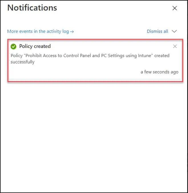 Intune Policy Created Notification