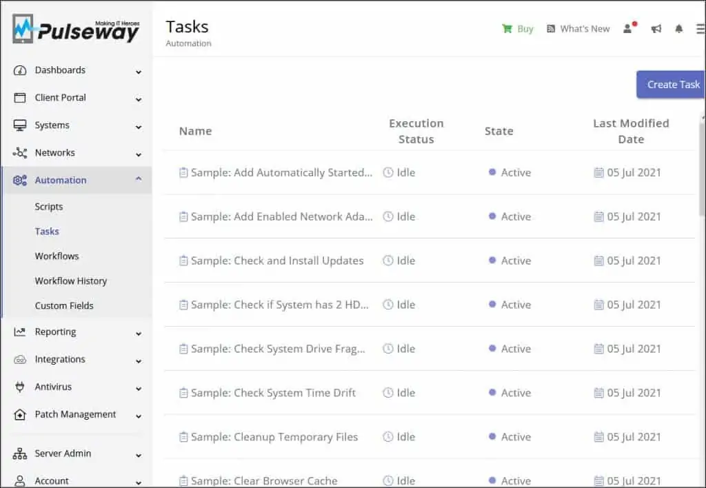 Pulseway Automation Tasks