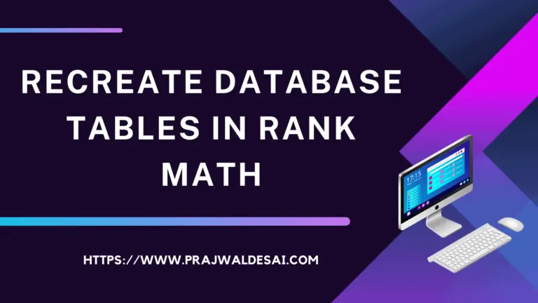 How to Recreate Database Tables in Rank Math