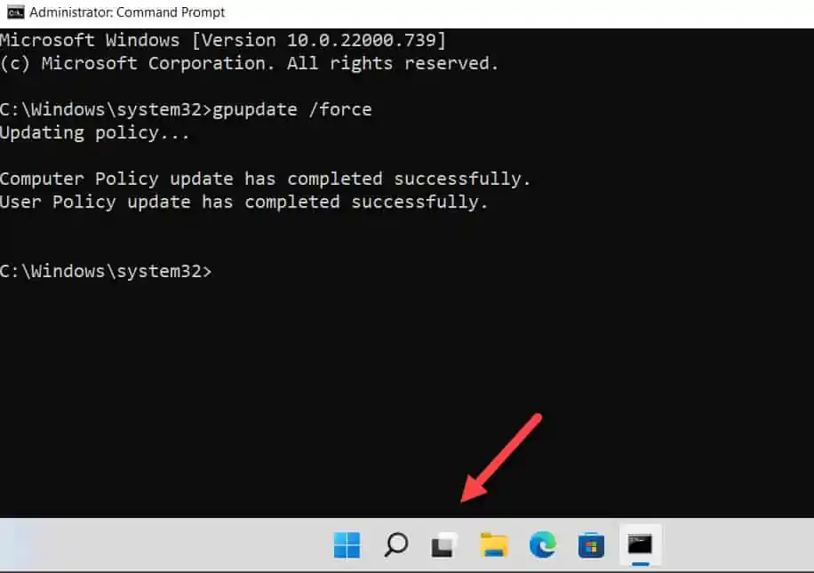 Run gpupdate on Windows 11 computer