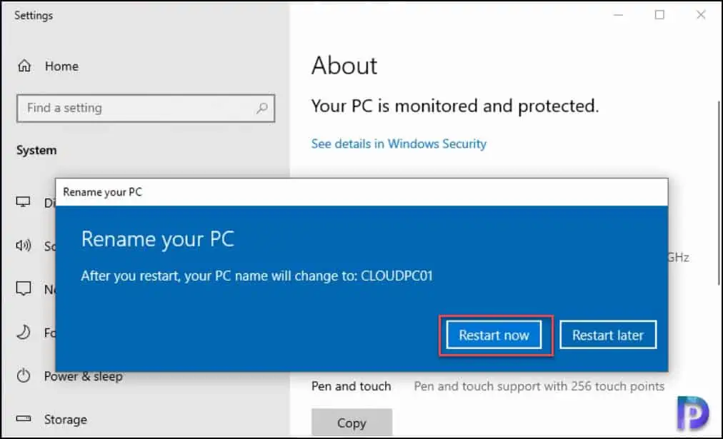 Rename Windows 365 Cloud PC from Windows Settings