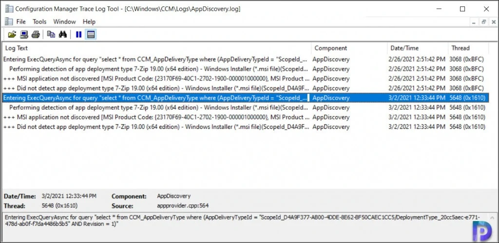 Entering ExecQueryAsync for query select * from CCM_AppDeliveryType