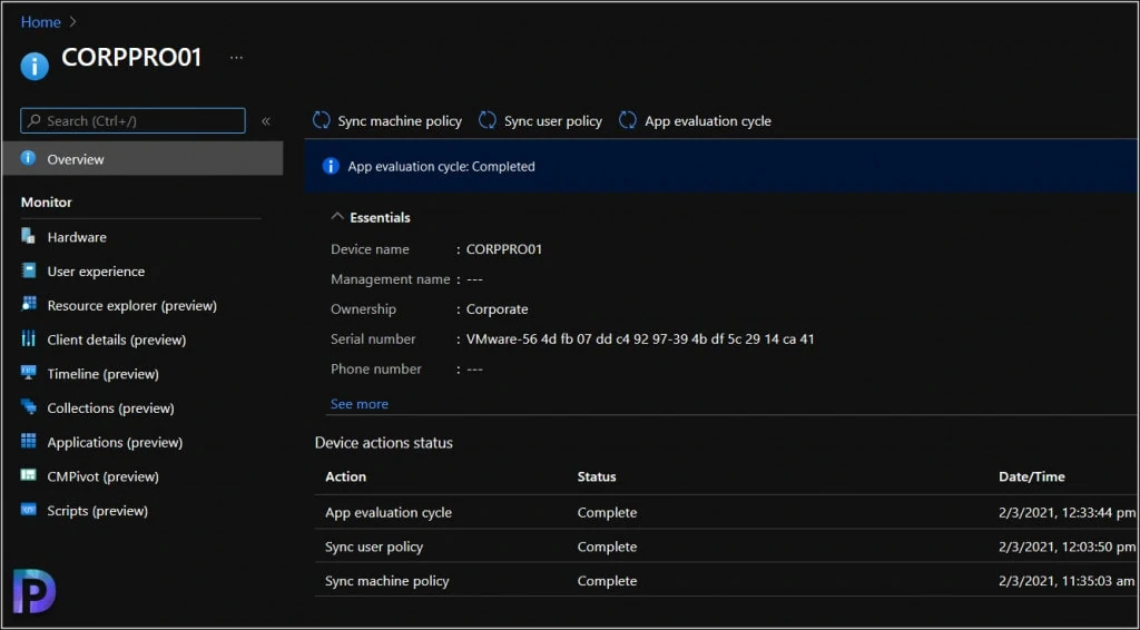 Run Device Actions from MEM Admin Center