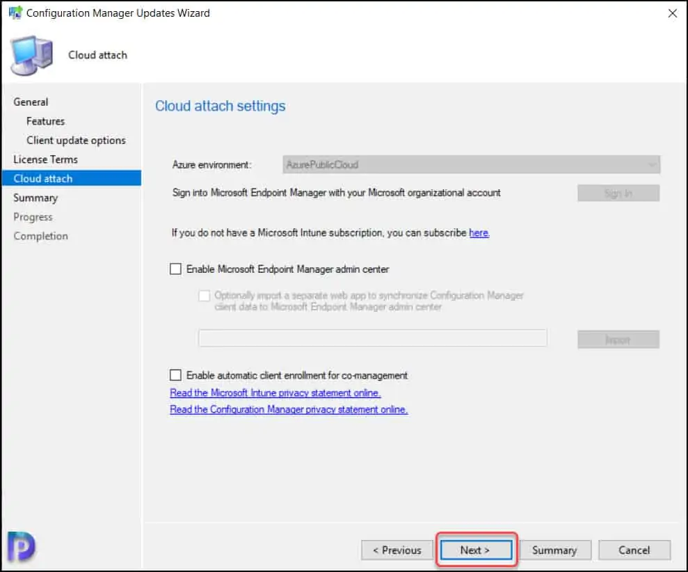 SCCM 2111 Upgrade- Cloud Attach Settings