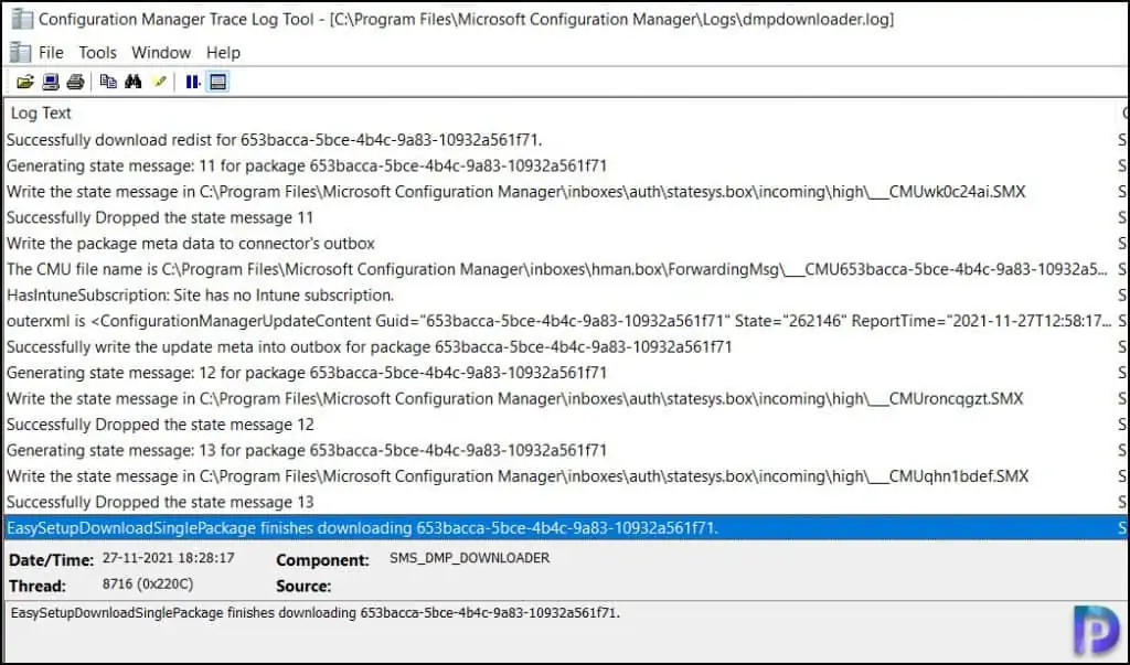 ConfigMgr 2111 Update Download DMPDownloader.log