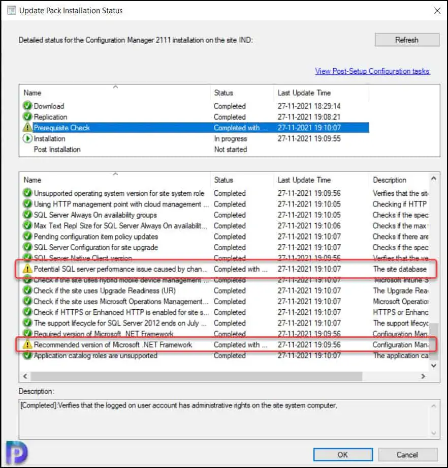 Fix SCCM 2111 Prerequisite Check Warnings or Errors