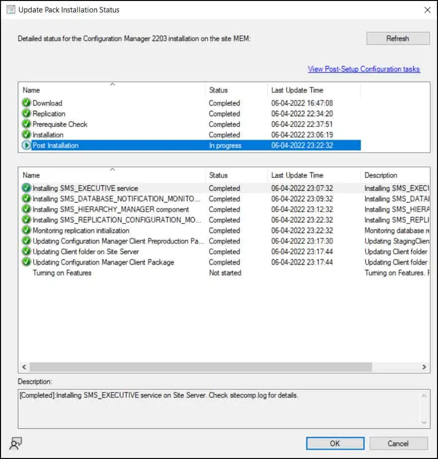 Monitor the ConfigMgr 2203 Upgrade Process