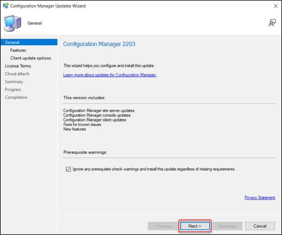 SCCM 2203 Upgrade