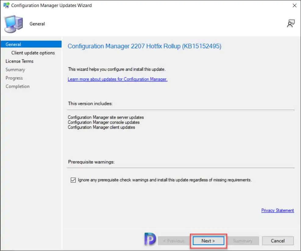 Install SCCM 2207 KB15152495 Hotfix Update Rollup