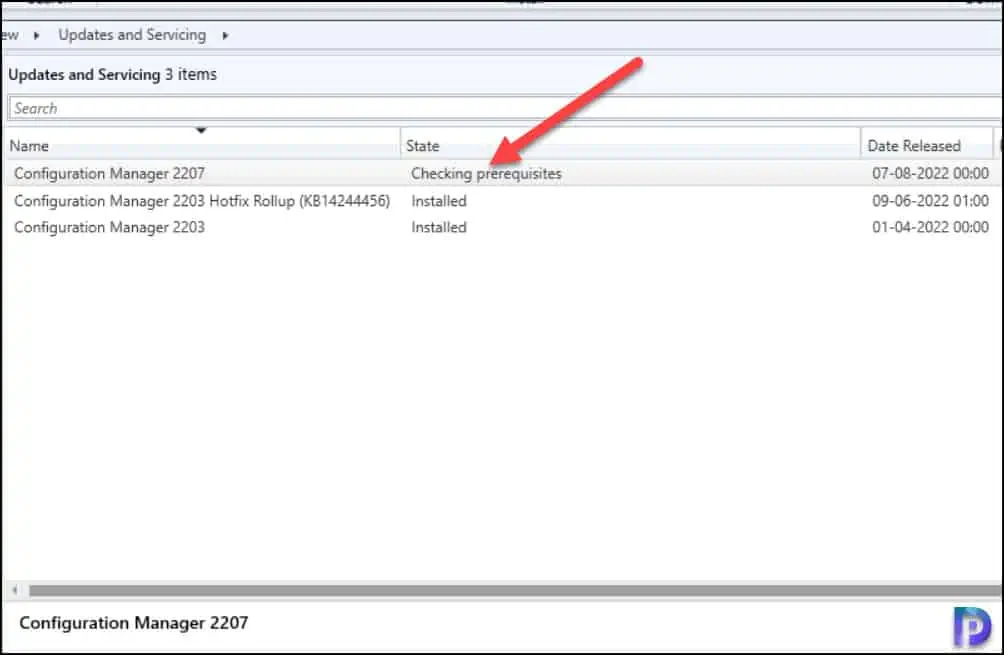Checking Prerequisites for SCCM Update 2207