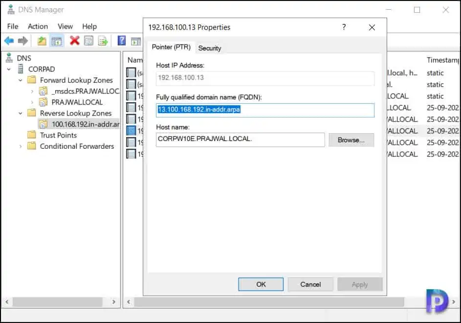 Verify PTR Record in DNS | SCCM AD Discovery method fails with error code 11001