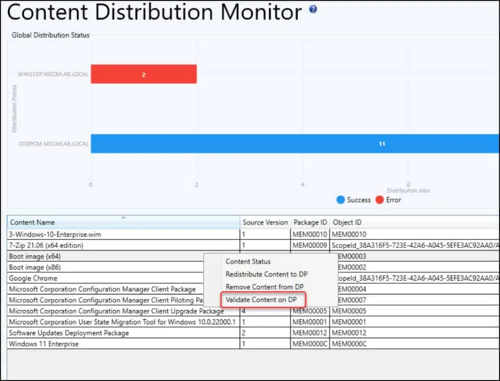 Validate Content on Distribution Point with Right Click Tools