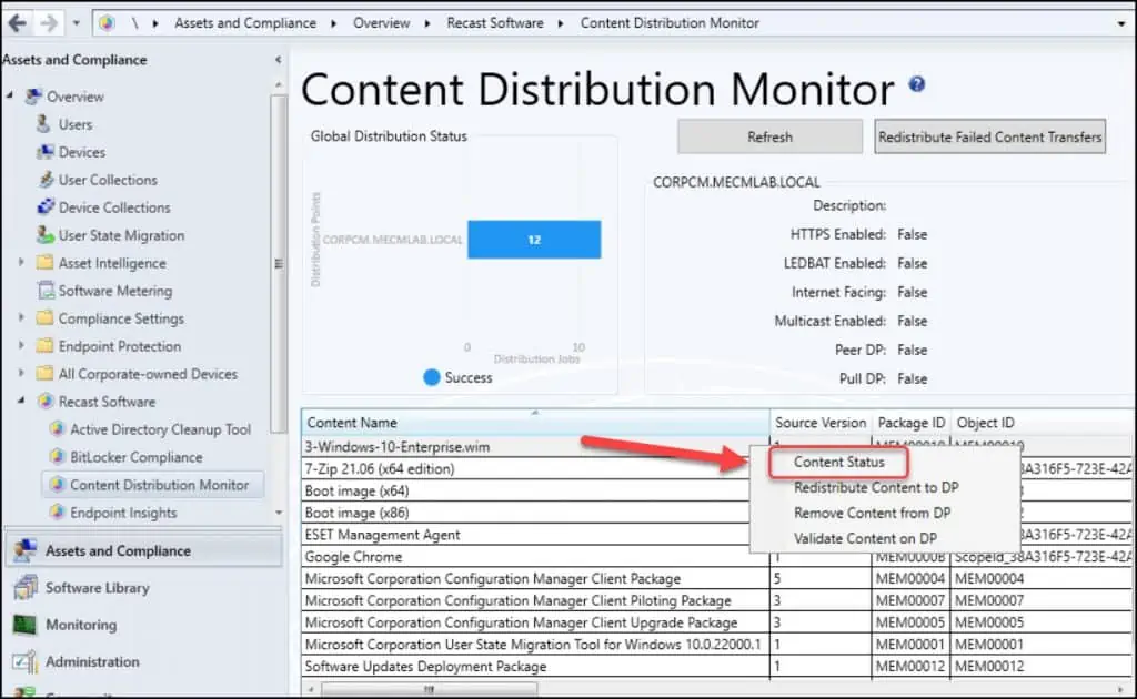 SCCM Content Distribution Monitor - Check Content Status