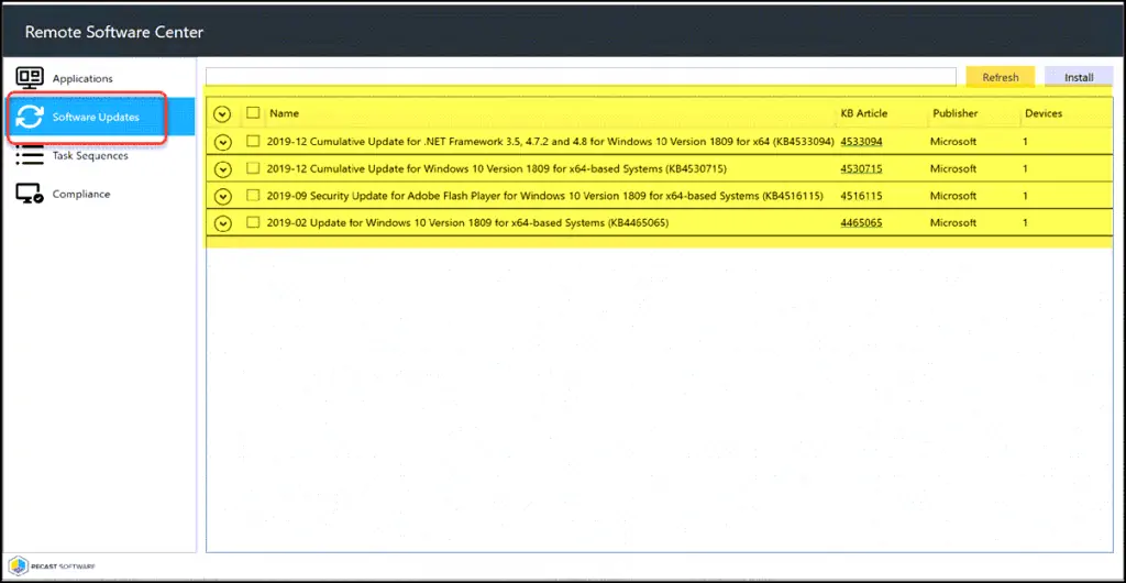 Manage Software Updates on Remote Computers