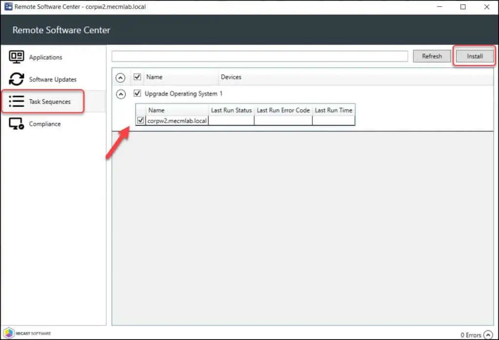 Trigger Task Sequence Install on Remote Computer