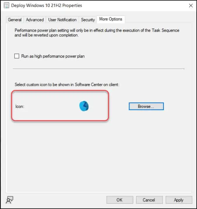 Set Icon for SCCM Task Sequence