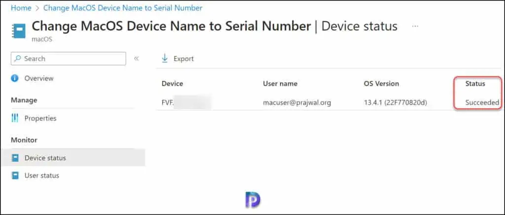 Monitor the Device Name Change in Intune