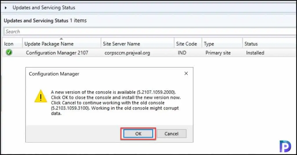 Configuration Manager Console Upgrade